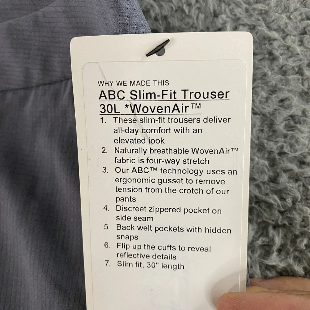 lululemon athletica Gray Chinos wovenair abc slim 31 x 30 - Picture 3 of 11